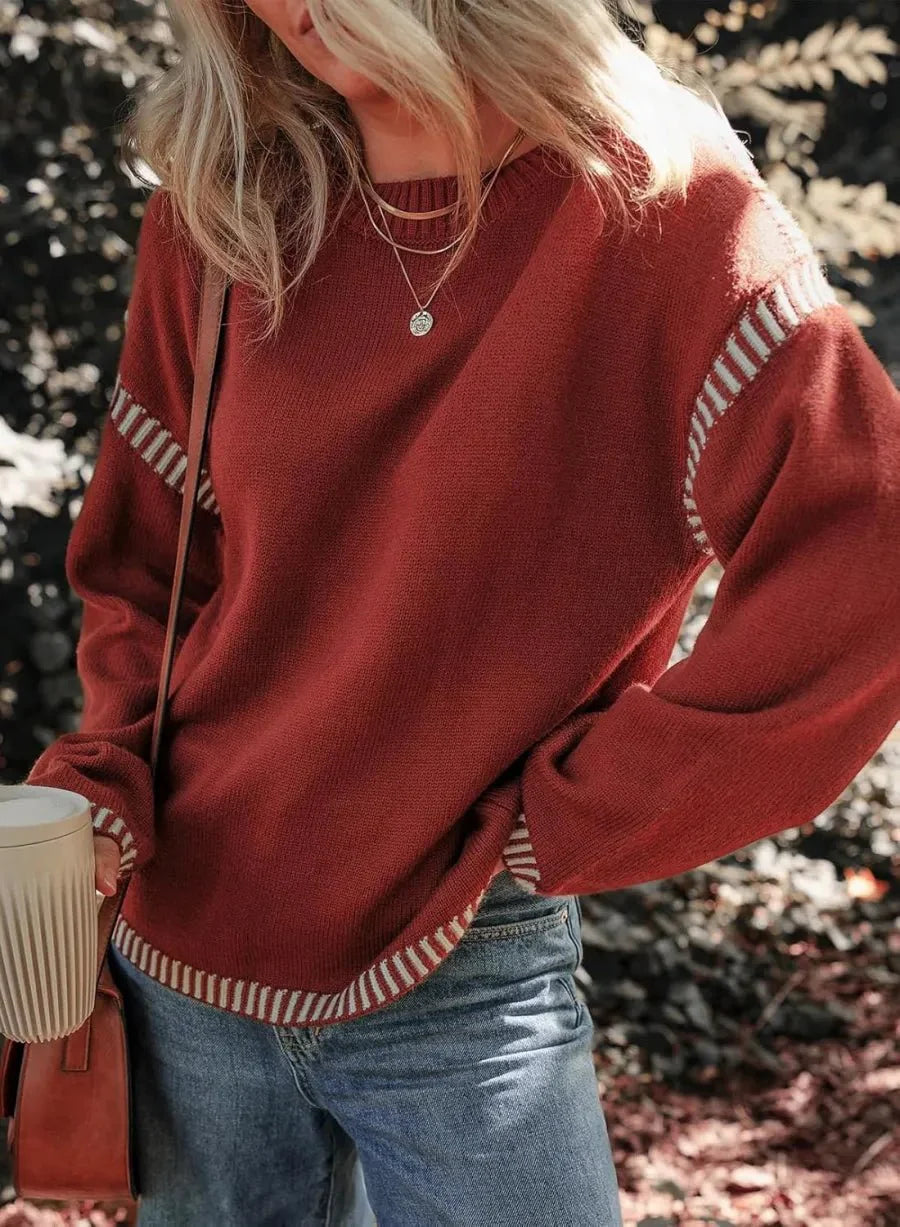 MAYA - Chic Contrast Sweater
