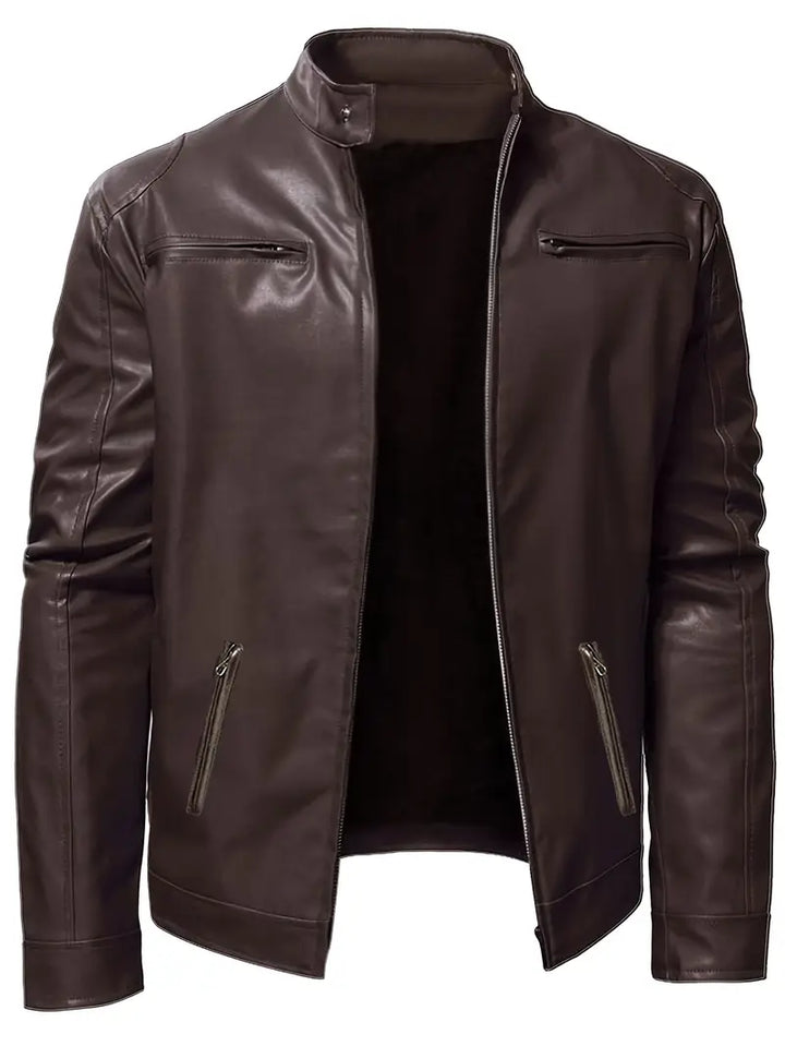 HUDSON - PU Leather Biker Jacket