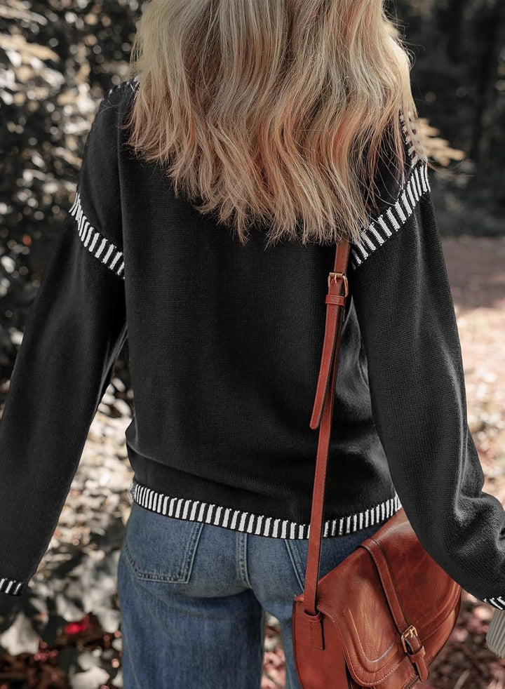 MAYA - Chic Contrast Sweater