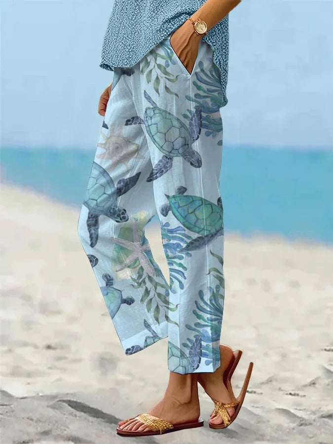 ALBA – Elegant Marine Beach Trousers