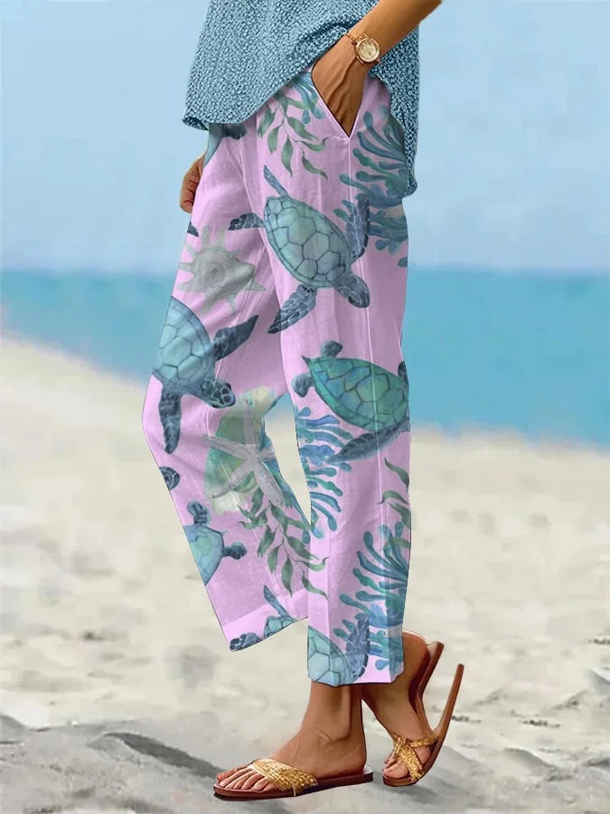 ALBA – Elegant Marine Beach Trousers
