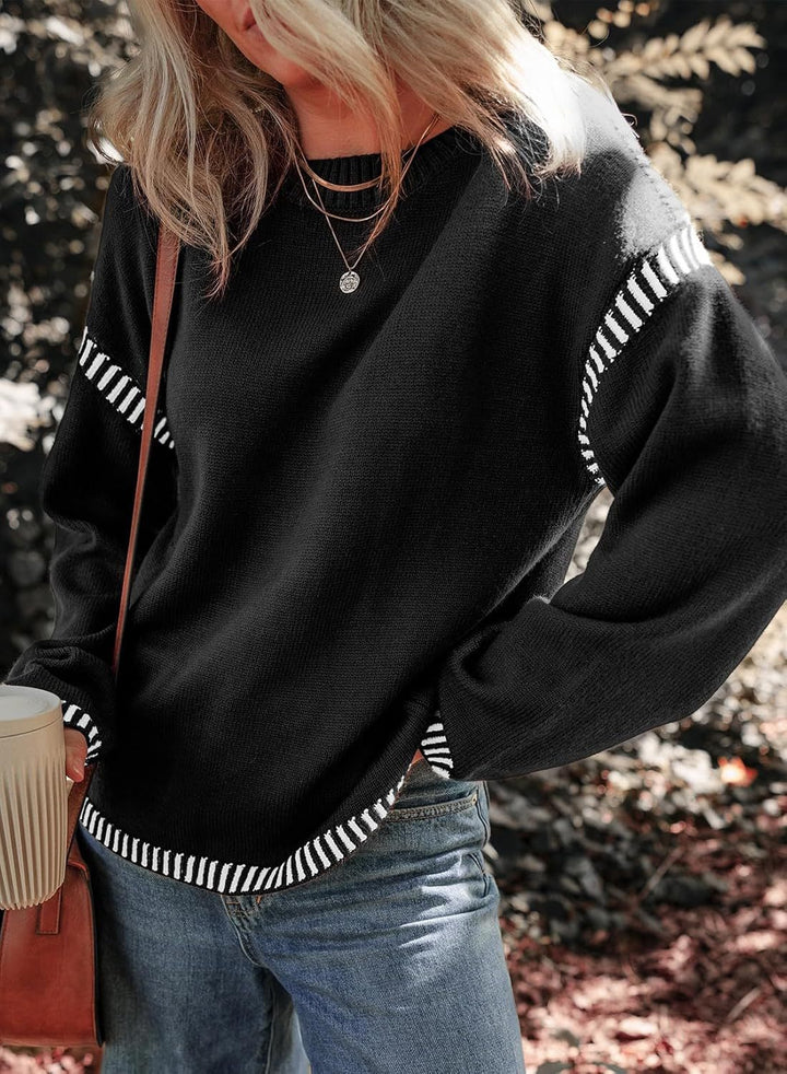 MAYA - Chic Contrast Sweater