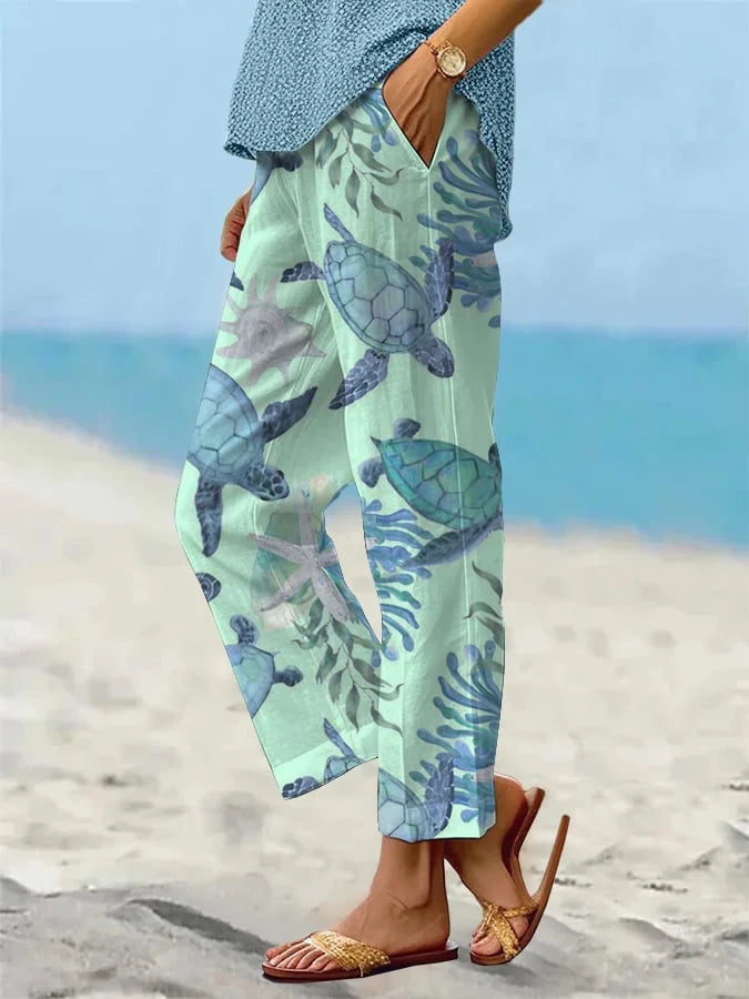 ALBA – Elegant Marine Beach Trousers