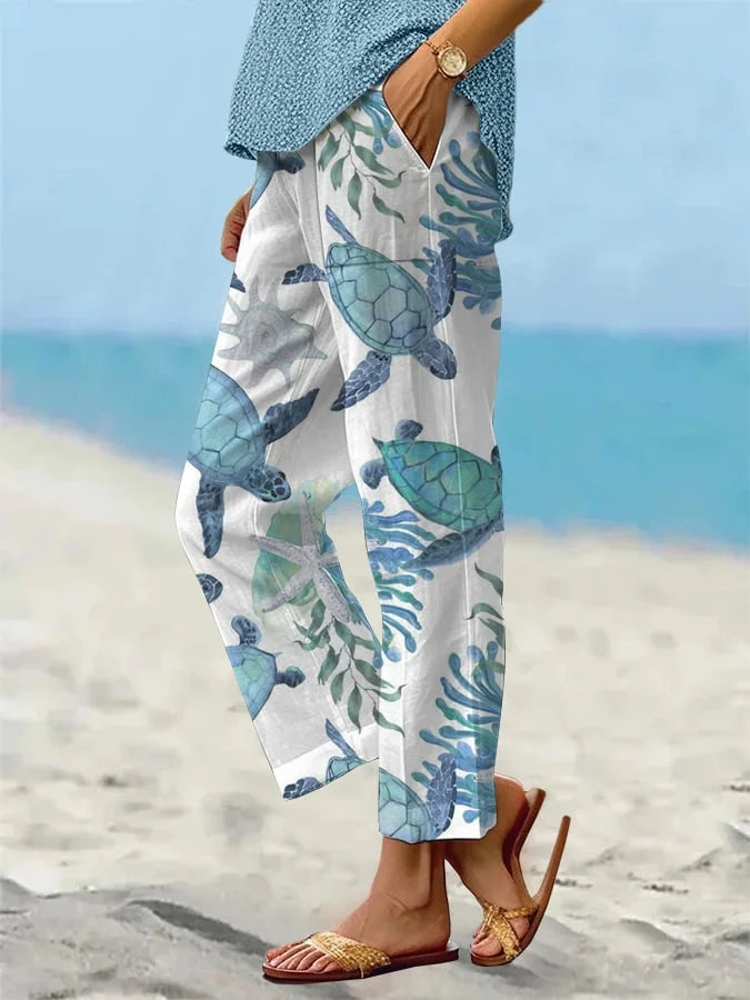 ALBA – Elegant Marine Beach Trousers
