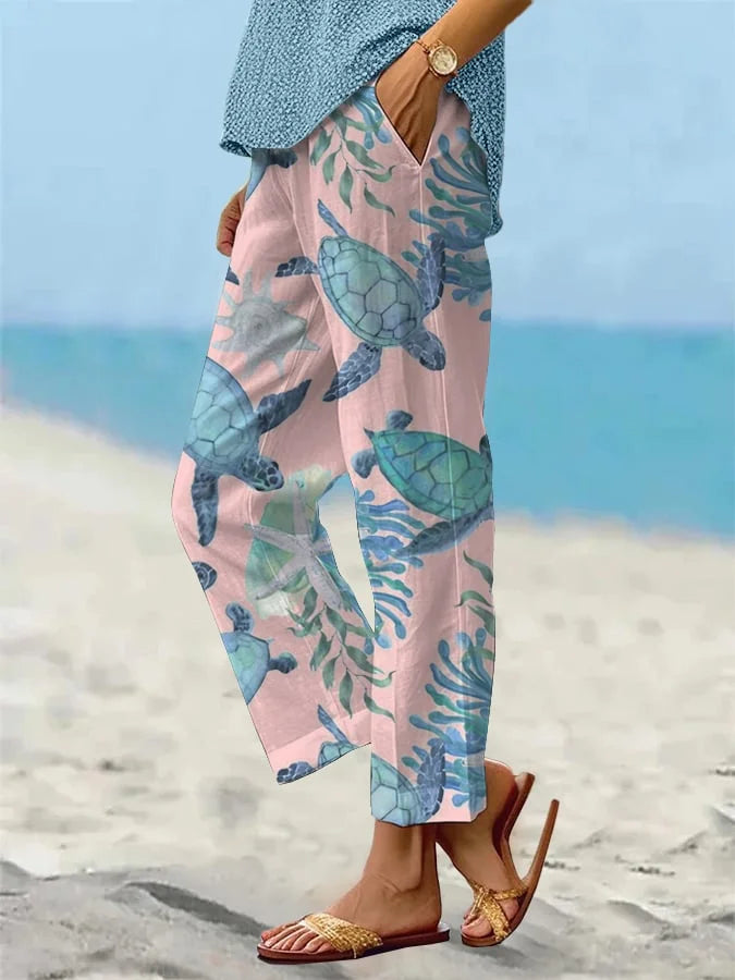 ALBA – Elegant Marine Beach Trousers